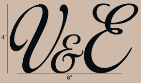 Modern Monogram Cake Topper Size